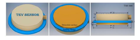 TEV耦合模块实物： 接触面直径30mm，采用黄铜材质以确良好的电容耦合 